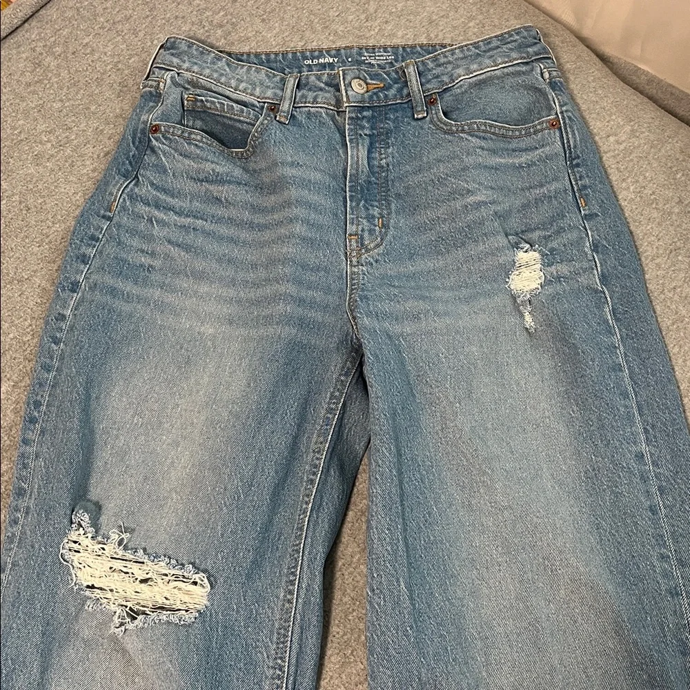 Old Navy Sky Hi Wide Leg Jeans Womens Size 6 High Waisted Grunge Skater Festival